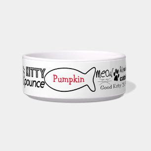 Personalized Word Art Cat Bowl