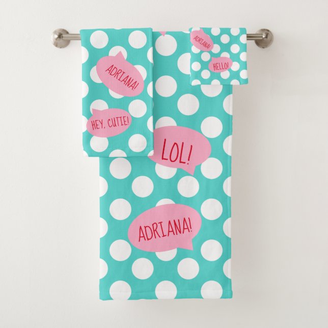Personalized Word Bubble Bath Towel Set (Insitu)