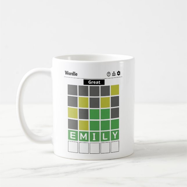 Personalized Word Puzzle Name Custom Word Game Coffee Mug (Left)