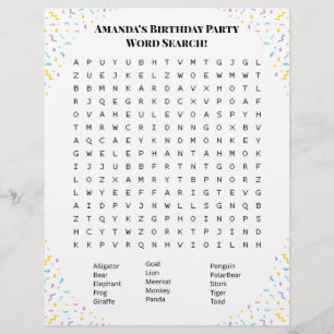 Personalized Word Search Puzzle Double-Side Flyer
