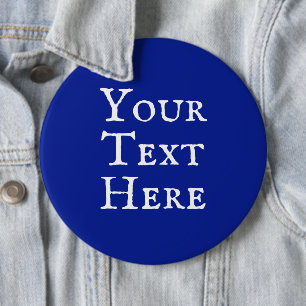 Personalized Words Dark Blue Pin-On Button