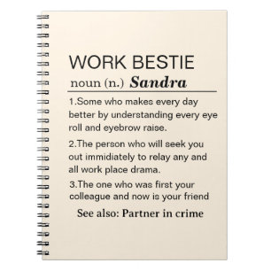 Personalized Work Bestie Definition Notebook