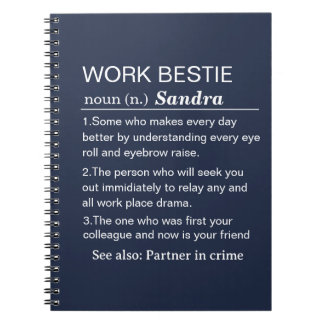 Personalized Work Bestie Definition Notebook