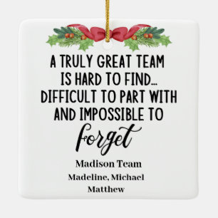 Personalized Work Colleague Leaving Present Team Ceramic Ornament
