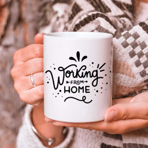 Personalized Working From home Typography Coffee Mug