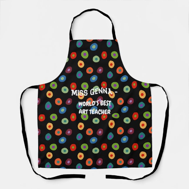 Personalized World’s Best Art Teacher Colourful Apron (Front)