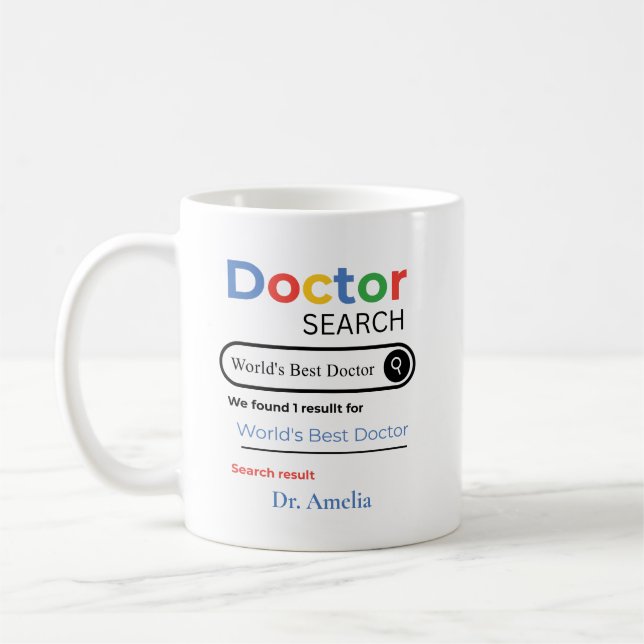 Personalized World’s Best Doctor Search Result Coffee Mug (Left)