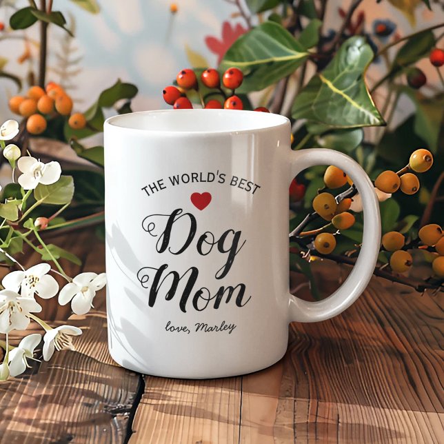 Personalized “World’s Best Dog Mom” Mug (Creator Uploaded)