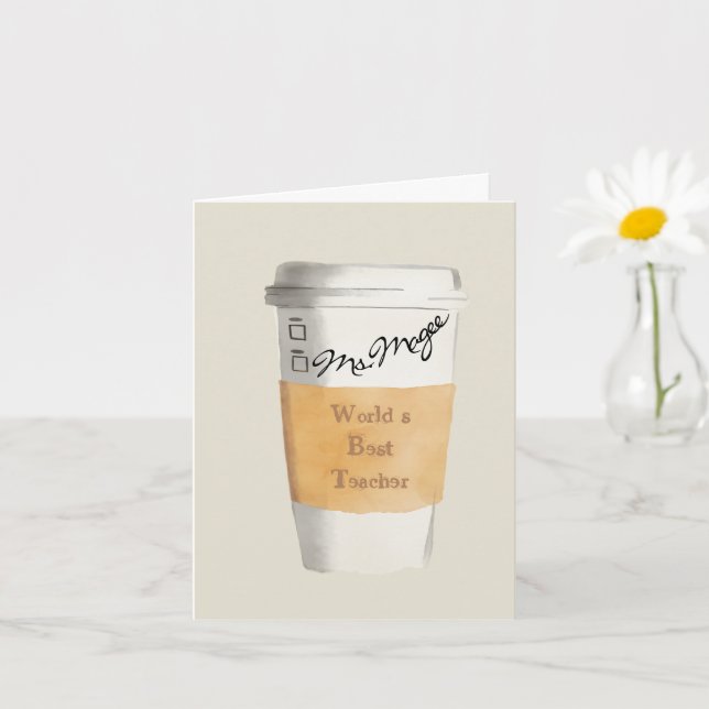 Personalized World’s Best Teacher Gift Coffee Card (Small Plant)
