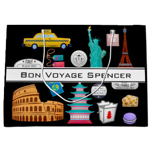Personalized World Travel Large Gift Bag