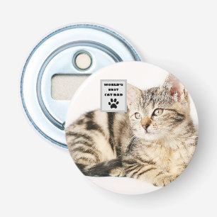 Personalized World's Best Cat Dad Custom Photo Bottle Opener