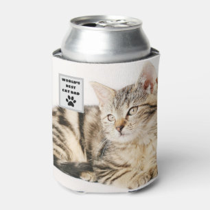Personalized World's Best Cat Dad Custom Photo Can Cooler