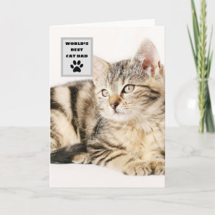 Personalized World's Best Cat Dad Custom Photo Card