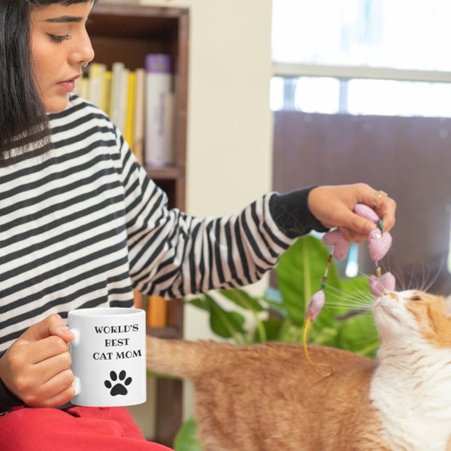 Personalized World's Best Cat Mom Custom Photo Coffee Mug (Creator Uploaded)