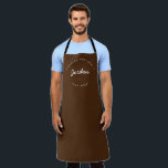 Personalized World's best Chef Established year Apron<br><div class="desc">Lots of talent coming out of that kitchen. Encourage the chef in your life to keep the yummy food coming with this personalized, modern, and unique apron. Customize the words and established the year as you need. White text on earth tone brown apron. Customizable to different colours and sizes. Makes...</div>