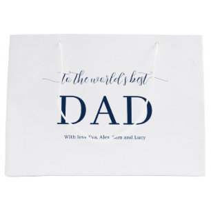 Personalized World's Best Dad Ever Bundle Set Large Gift Bag