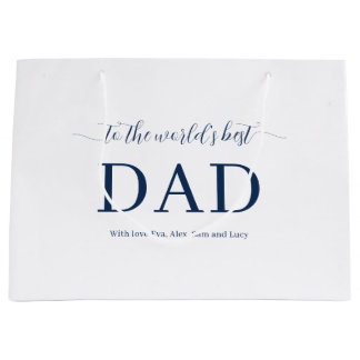 Personalized World's Best Dad Ever Bundle Set Large Gift Bag