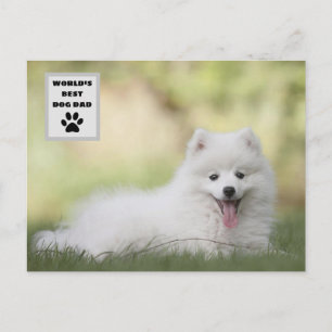 Personalized World's Best Dog Dad Custom Photo Holiday Postcard