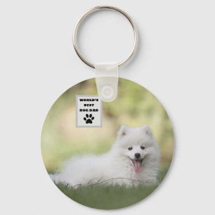 Personalized World's Best Dog Dad Custom Photo Keychain
