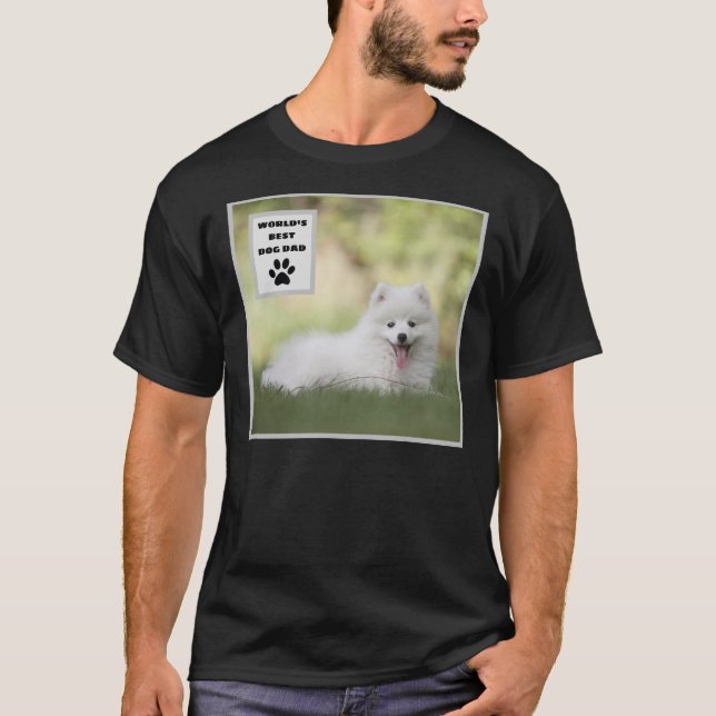 Personalized World's Best Dog Dad Custom Photo T-Shirt (Front)