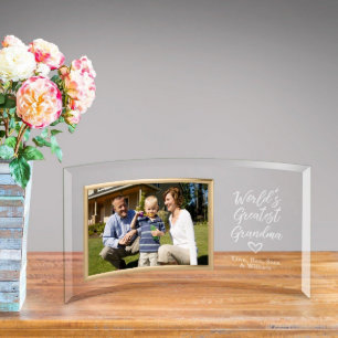 Personalized World's Best Grandma Glass Photoframe
