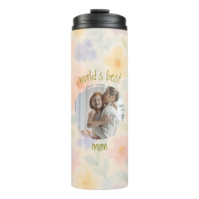 Personalized 'World's Best Mom' Thermal Tumbler (Front)
