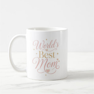 Personalized World's Best Mom Typography Coffee Mug