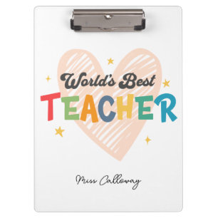 Personalized World's Best Teacher Clipboard