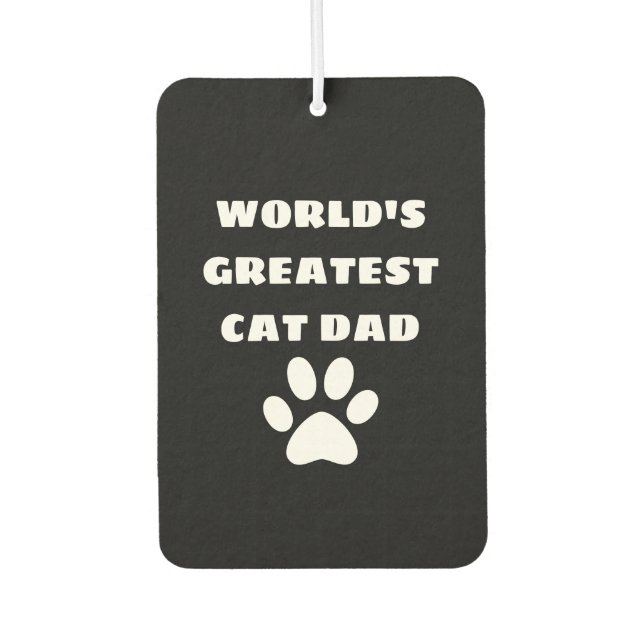 Personalized World's Greatest Cat Dad Custom Text Air Freshener (Front)