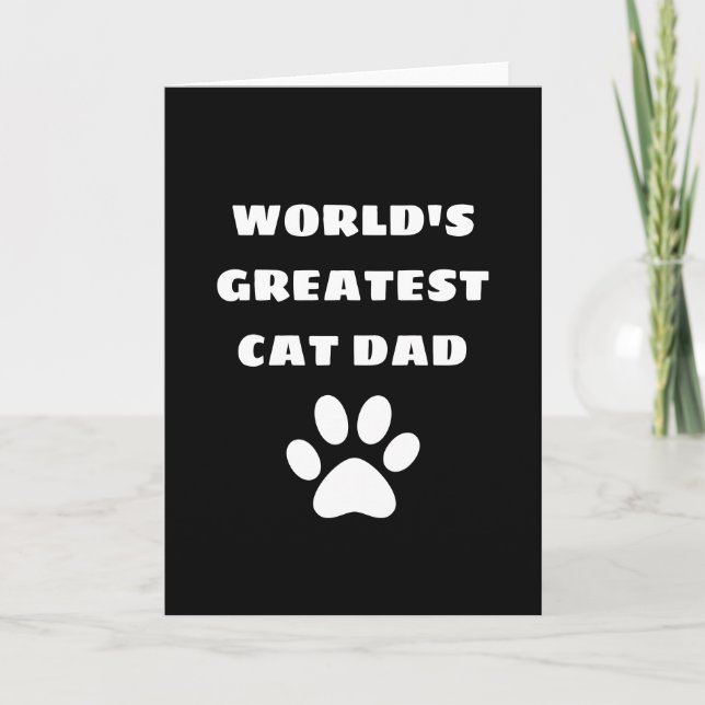 Personalized World's Greatest Cat Dad Custom Text Card (Front)