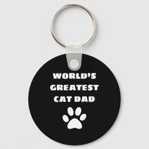 Personalized World's Greatest Cat Dad Custom Text Keychain