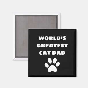 Personalized World's Greatest Cat Dad Custom Text Magnet