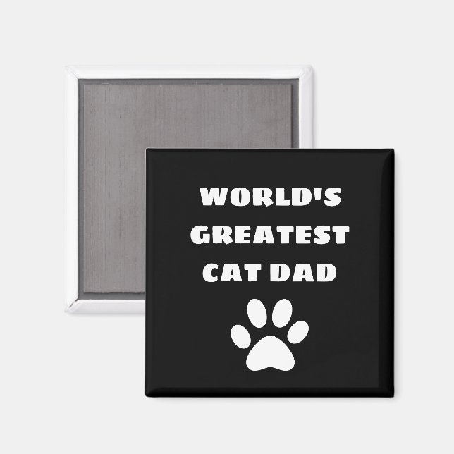 Personalized World's Greatest Cat Dad Custom Text Magnet (Front/Back)