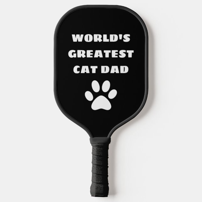Personalized World's Greatest Cat Dad Custom Text Pickleball Paddle (Back)