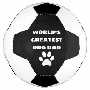 Personalized World's Greatest Dog Dad Custom Text Soccer Ball