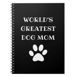 Personalized World's Greatest Dog Mom Custom Text Notebook