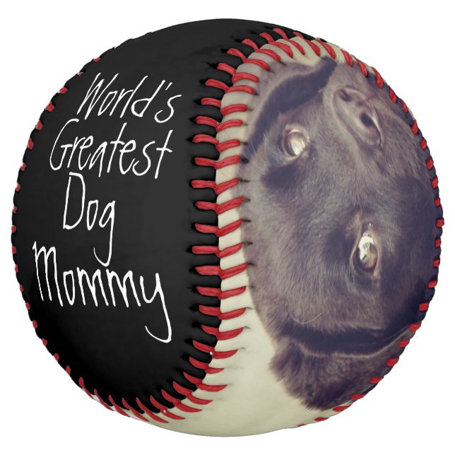 Personalized Worlds Greatest Dog Mom Mothers Day Softball (Angled)