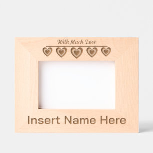 Personalized Woth Much Love, Cute Hearts Art Etched Frames