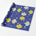 Personalized Wrapping Paper Chanukah "Dreidels"<br><div class="desc">Personalized Chanukah/Hanukkah Wrapping Paper "Dreidels" Let's get this Hanukkah Party started with our newest, personalized gift wrap to dress-up your Chanukah presents:) Delete text and add your own text anywhere on the wrapping paper. Use your favourite font style, colour, and size. Use the editing tools to rotate, space, curve your...</div>