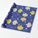 Personalized Wrapping Paper Chanukah "Dreidels 2"<br><div class="desc">Personalized Chanukah/Hanukkah Wrapping Paper "Dreidels 2" Let's get this Hanukkah Party started with our newest, personalized gift wrap to dress-up your Chanukah presents:) Delete text and add your own text anywhere on the wrapping paper. Use your favourite font style, colour, and size. Use the editing tools to rotate, space, curve...</div>