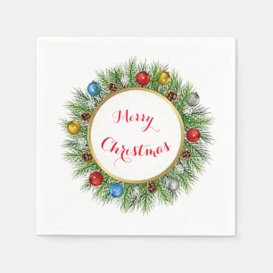 Personalized Wreath Paper Napkin