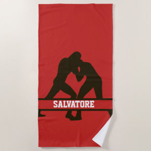 Personalized Wrestling Beach Towel