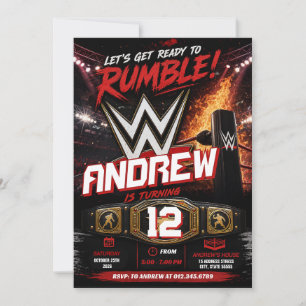Personalized Wrestling Birthday for boy Invitation