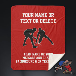 Personalized Wrestling Gifts for Seniors and Coach Sherpa Blanket