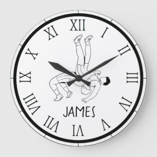 PERSONALIZED Wrestling  Large Clock