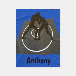 Personalized Wrestling On The Mat Fleece Blanket