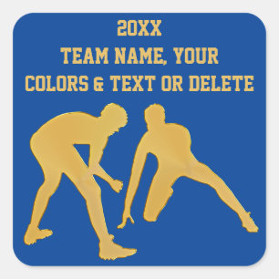 Personalized Wrestling Stickers, Your Text, Square Sticker
