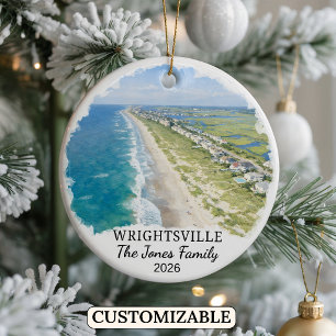 Personalized Wrightsville Ornament, North Carolina Ceramic Ornament