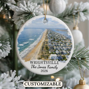 Personalized Wrightsville Ornament, North Carolina Ceramic Ornament