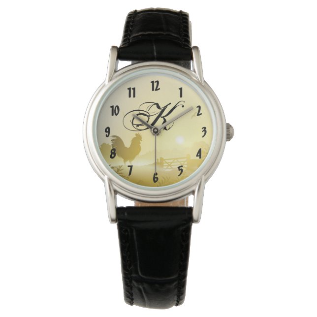 Personalized Wrist Watch Sunny Morning Farm Countr (Front)